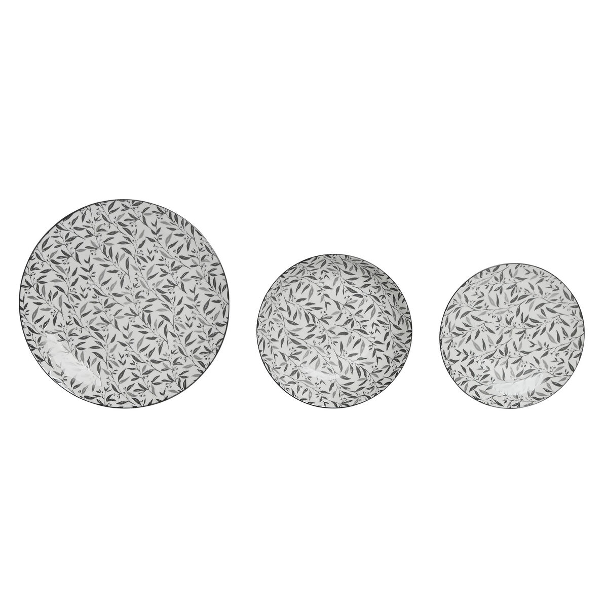 Vajilla Home ESPRIT Gris claro Porcelana 18 Piezas