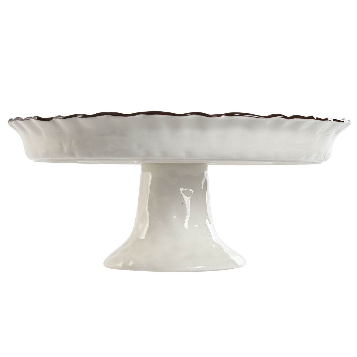 Plato Llano Home ESPRIT Blanco Marrón Porcelana 26 x 26 x 11 cm