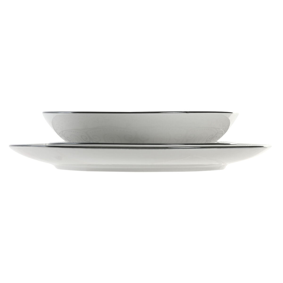 Vajilla Home ESPRIT Gris claro Porcelana Scandi 18 Piezas