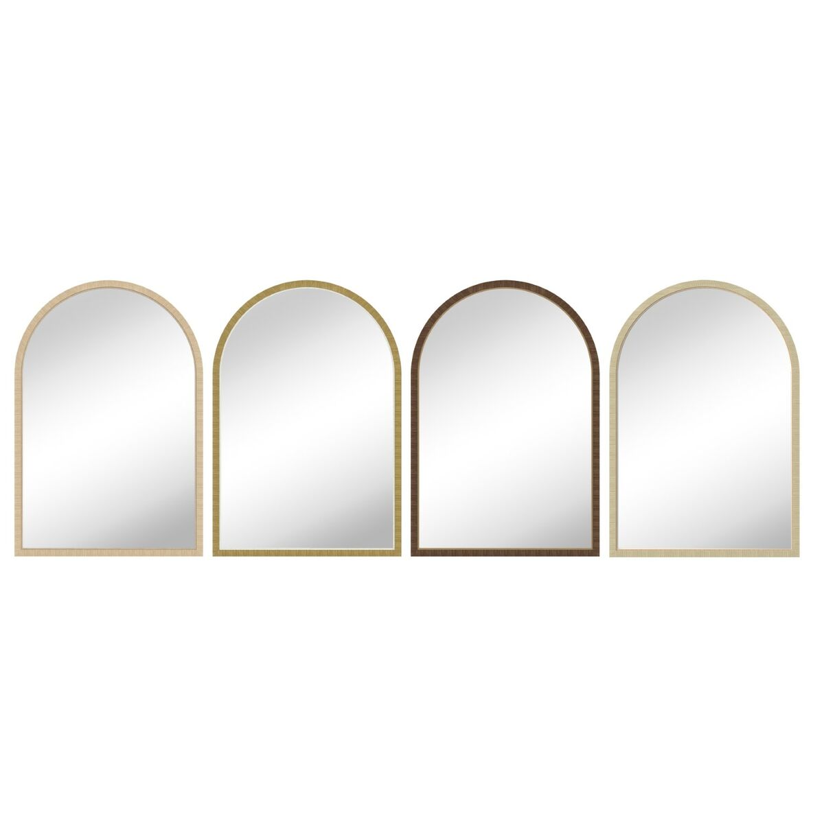 Espejo de pared Home ESPRIT Beige Natural Scandi 60 x 2 x 90 cm (4 Unidades)