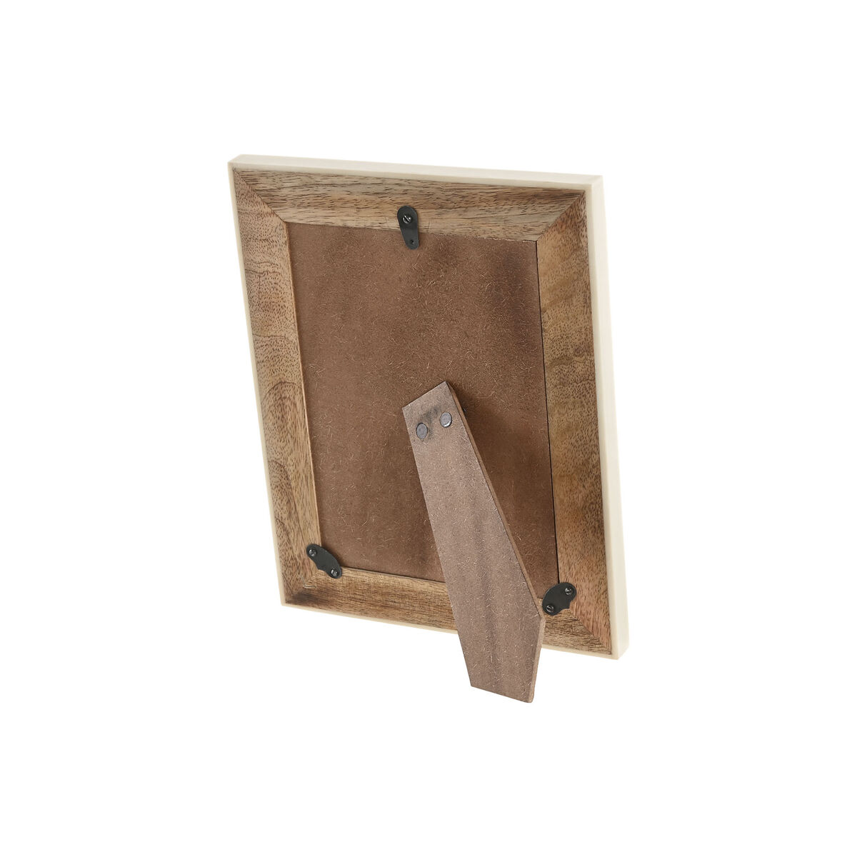 Marco de Fotos Home ESPRIT Blanco Natural Resina Madera de mango Urbano