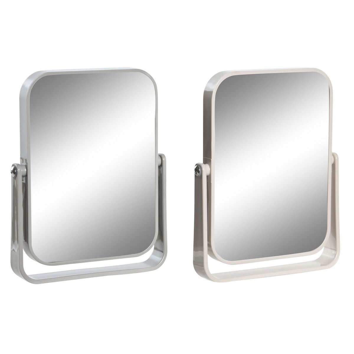 Espejo con Soporte DKD Home Decor Beige Gris Crema Poliestireno 15 x 2,5 x 19,2 cm (2 Unidades)