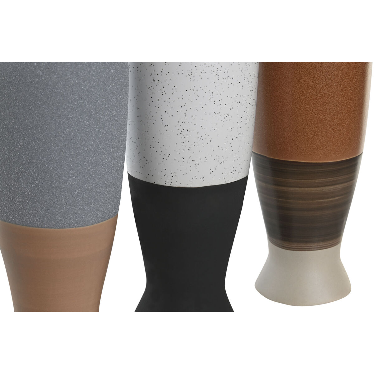 Jarrón DKD Home Decor Blanco Gris Terracota Porcelana 9,6 x 9 x 28,6 cm 9,6 x 9 x 29 cm (3 Unidades)
