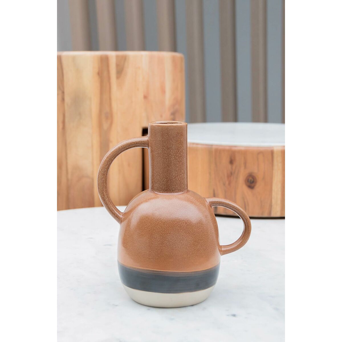 Jarrón DKD Home Decor Blanco Gris Terracota Porcelana 19,5 x 12 x 22,6 cm (3 Unidades)