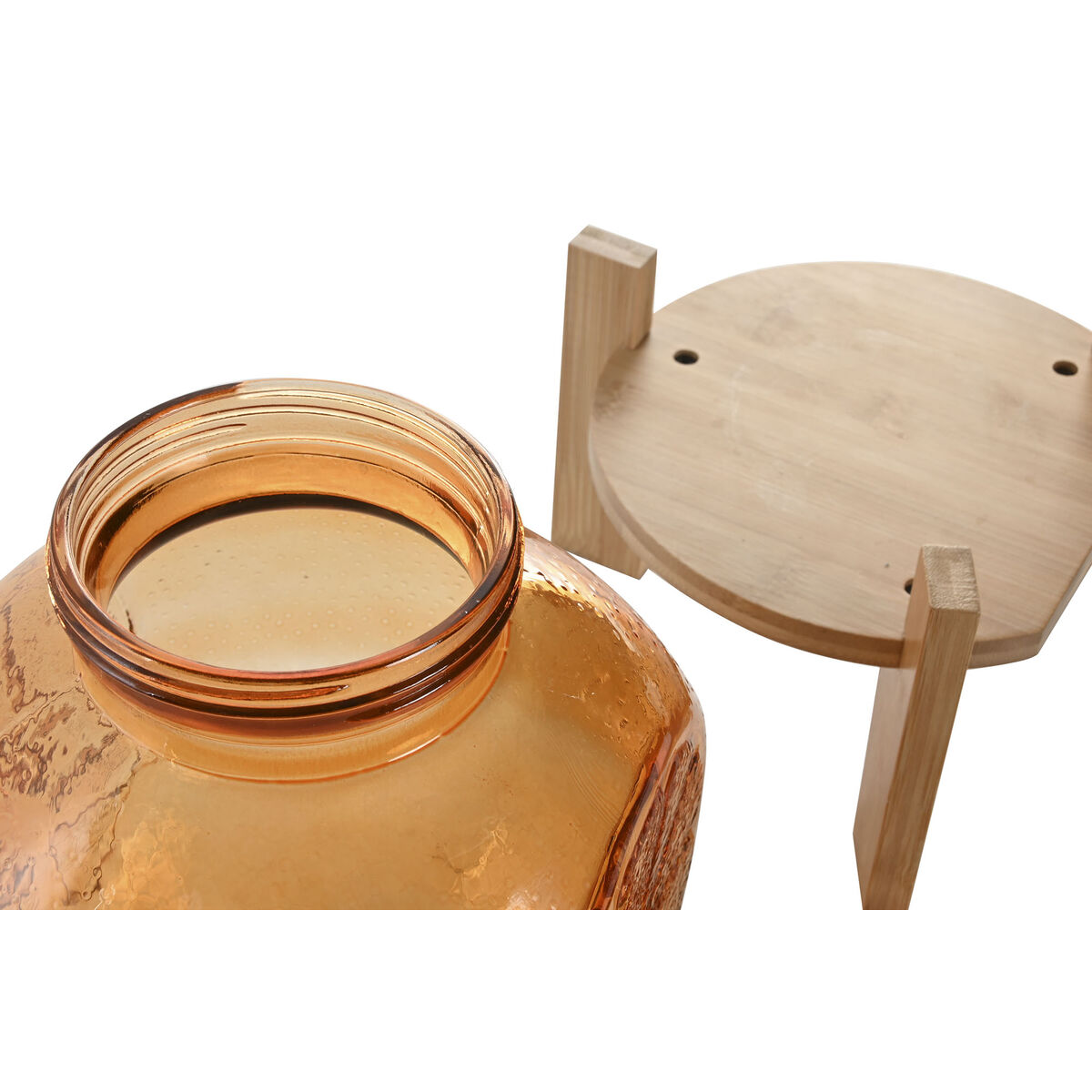 Dispensador de Agua Home ESPRIT Naranja Bambú Cristal 5 L 24 x 17,5 x 24 cm