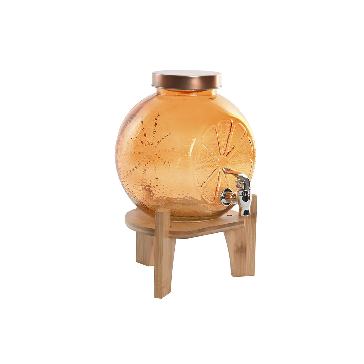 Dispensador de Agua Home ESPRIT Naranja Bambú Cristal 5 L 24 x 17,5 x 24 cm