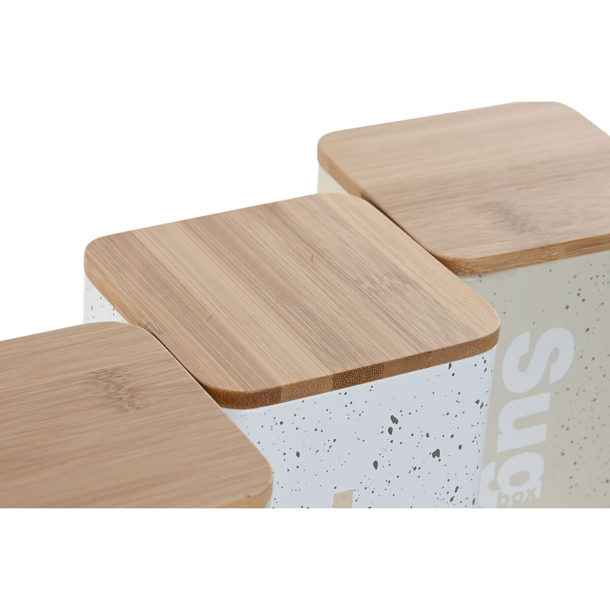 Bote Home ESPRIT Beige Gris (2 Unidades) (6 Unidades)