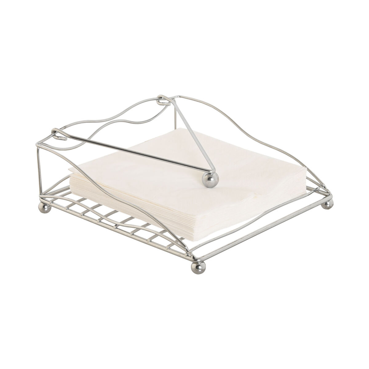 Servilletero Home ESPRIT Plateado Metal 19 x 19 x 7 cm