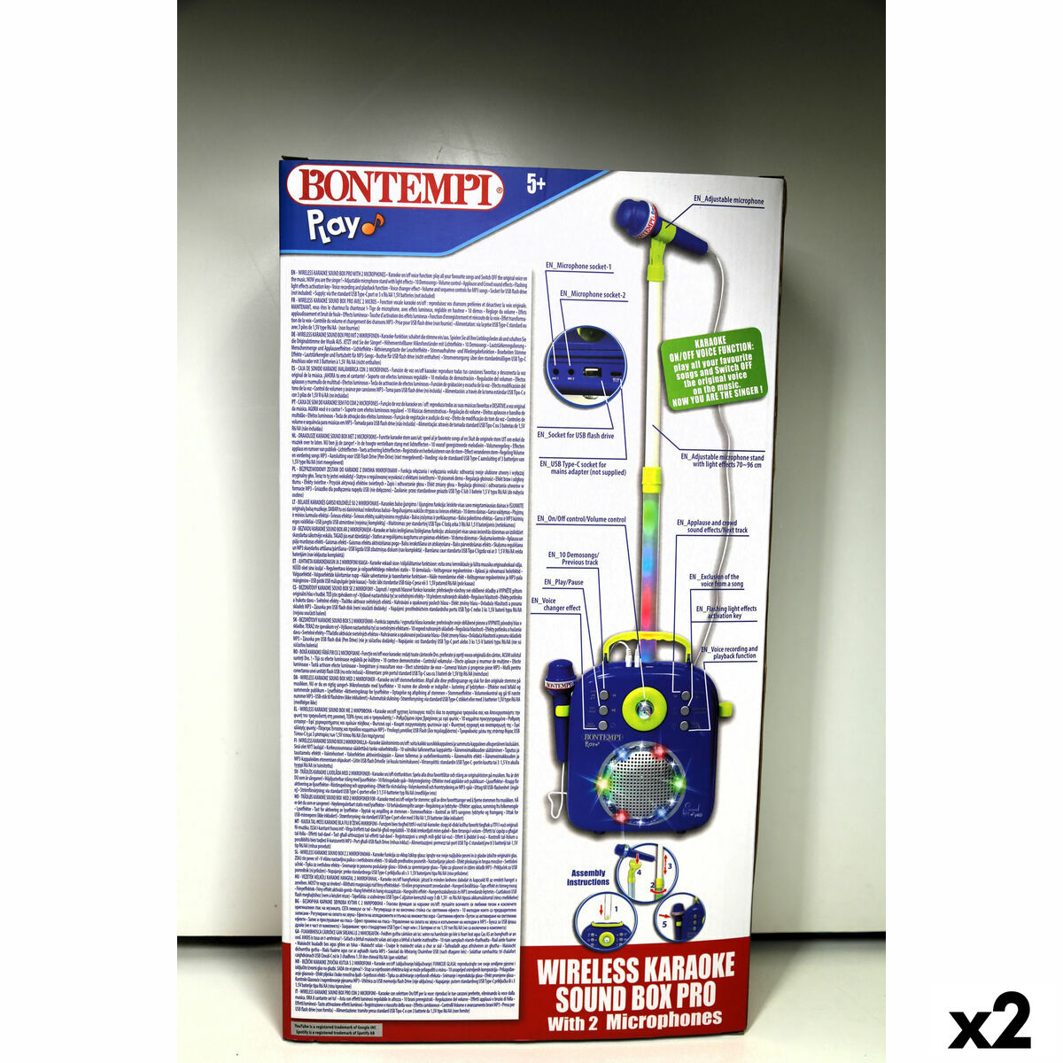 Altavoz con Micrófono Karaoke Bontempi 2 Unidades