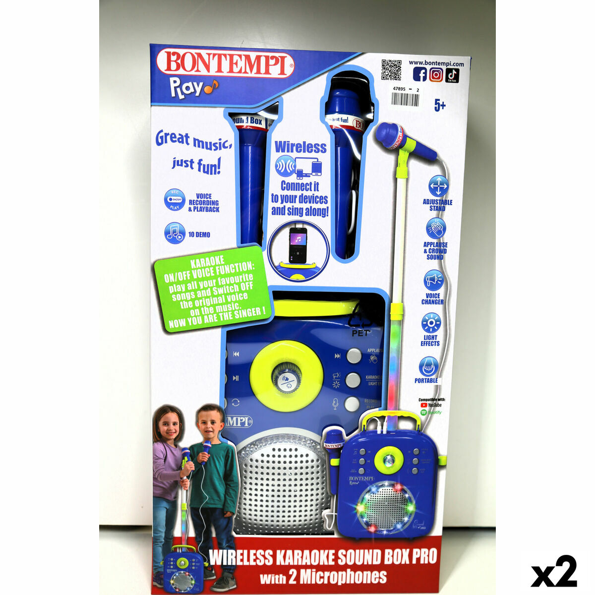 Altavoz con Micrófono Karaoke Bontempi 2 Unidades