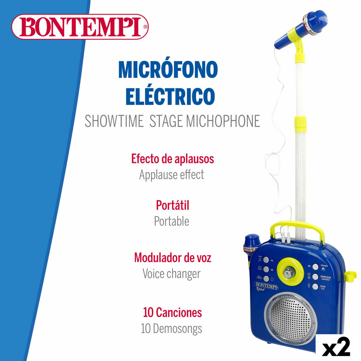 Altavoz con Micrófono Karaoke Bontempi 2 Unidades