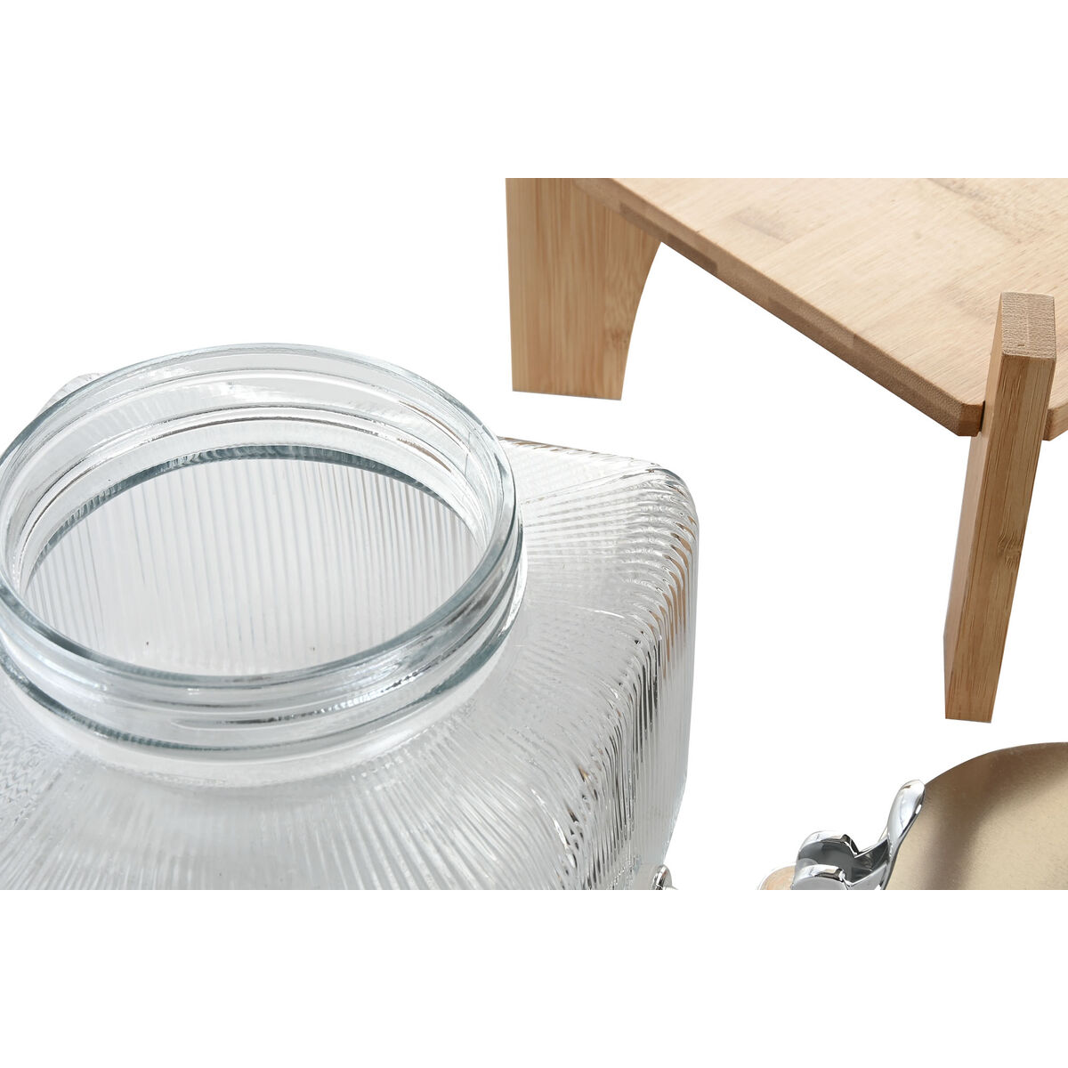 Dispensador de Agua Home ESPRIT Transparente Natural Bambú Cristal 3,5 L 19 x 19 x 16 cm