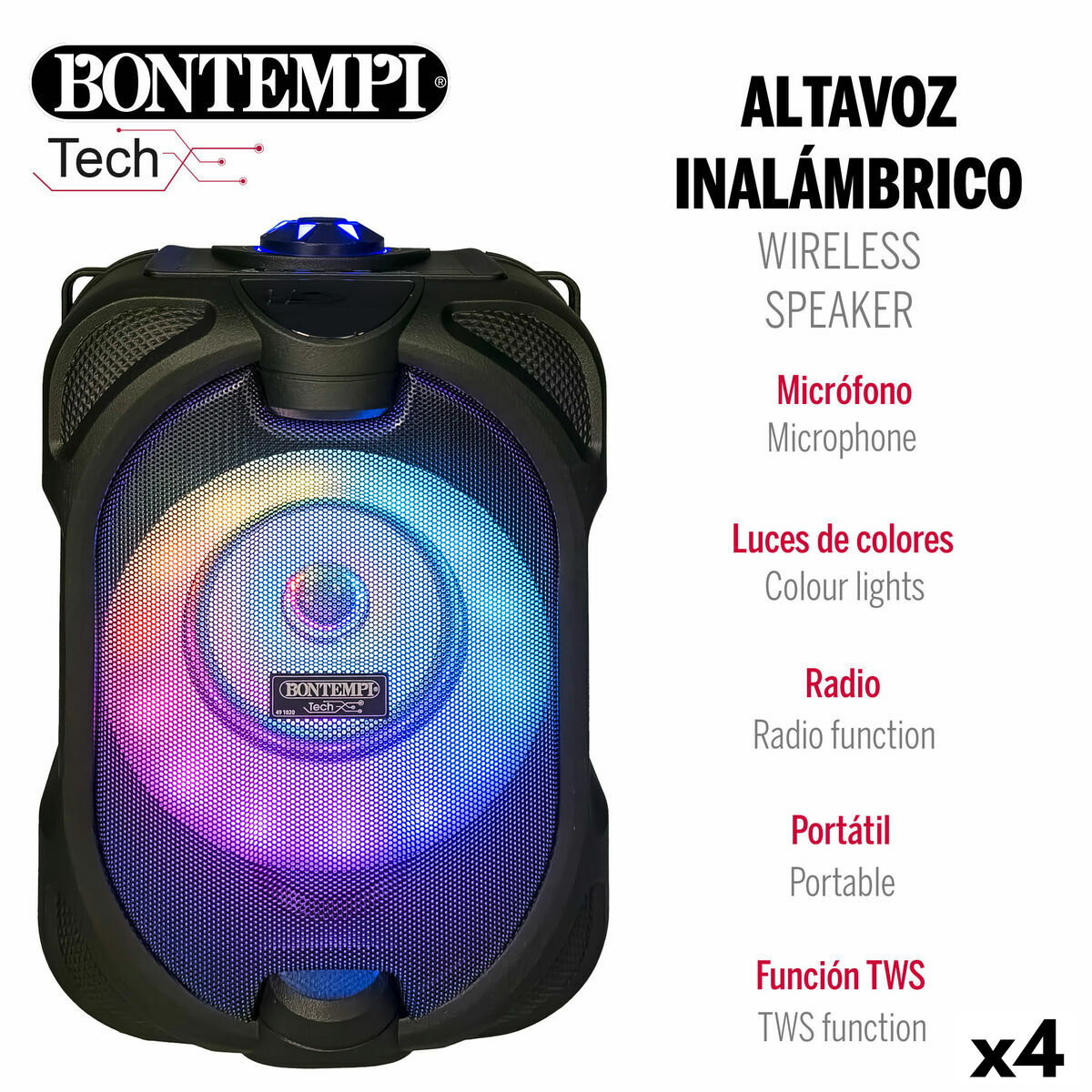 Altavoz con Micrófono Karaoke Bontempi 4 Unidades