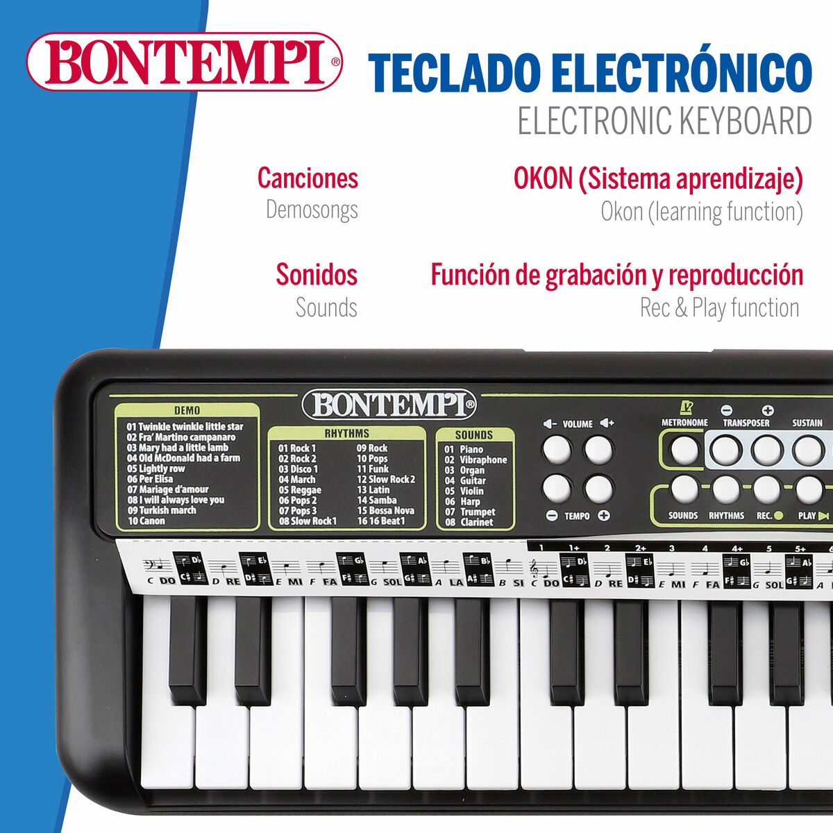 Teclado 37 Teclas Bontempi 42 x 4 x 15 cm (6 Unidades)