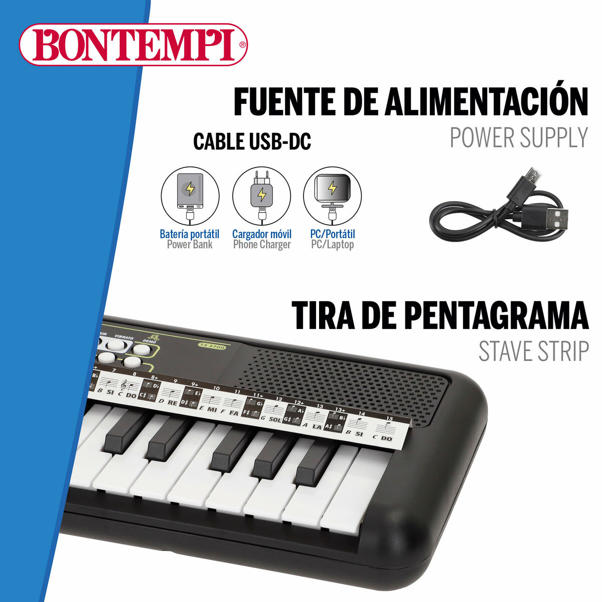 Teclado 37 Teclas Bontempi 42 x 4 x 15 cm (6 Unidades)