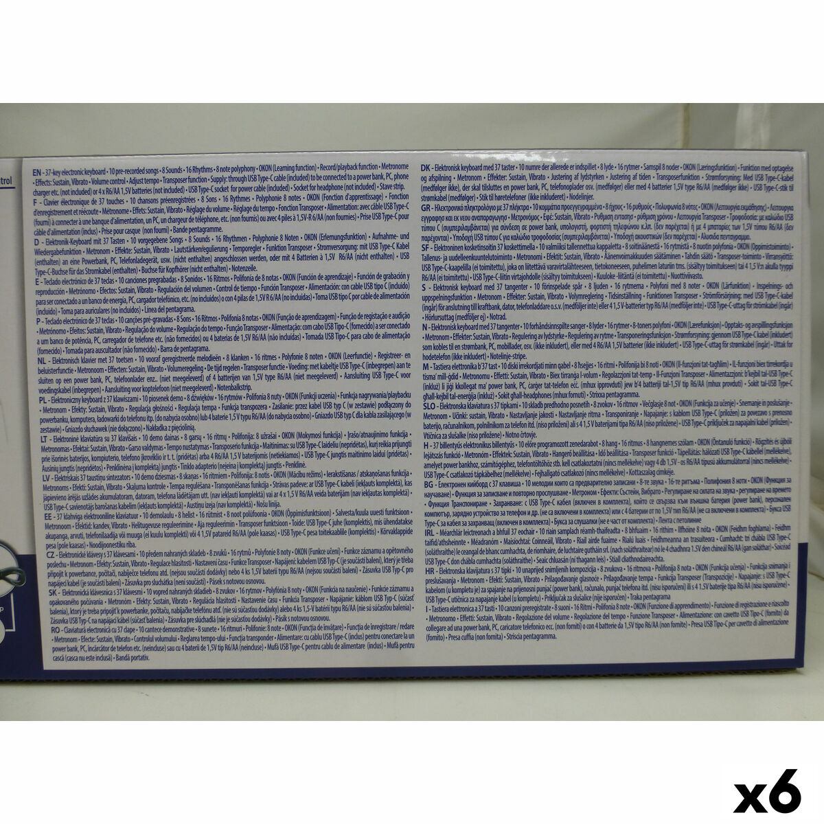 Teclado 37 Teclas Bontempi 42 x 4 x 15 cm (6 Unidades)