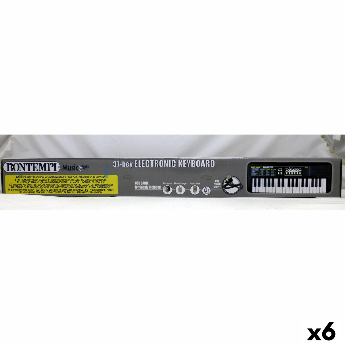 Teclado 37 Teclas Bontempi 42 x 4 x 15 cm (6 Unidades)