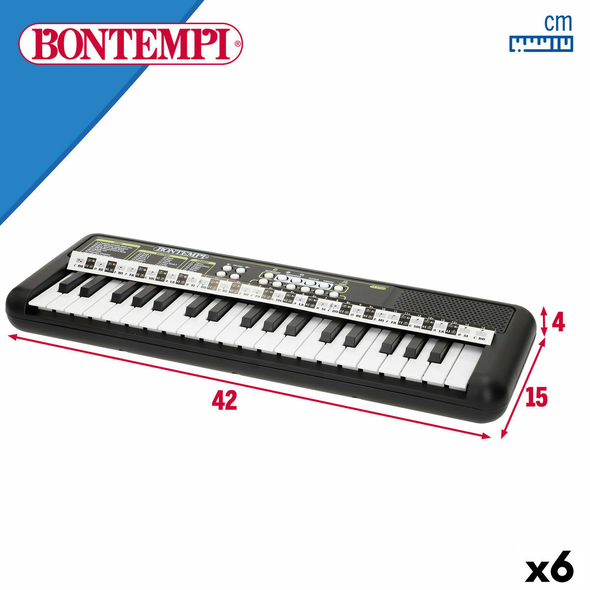 Teclado 37 Teclas Bontempi 42 x 4 x 15 cm (6 Unidades)