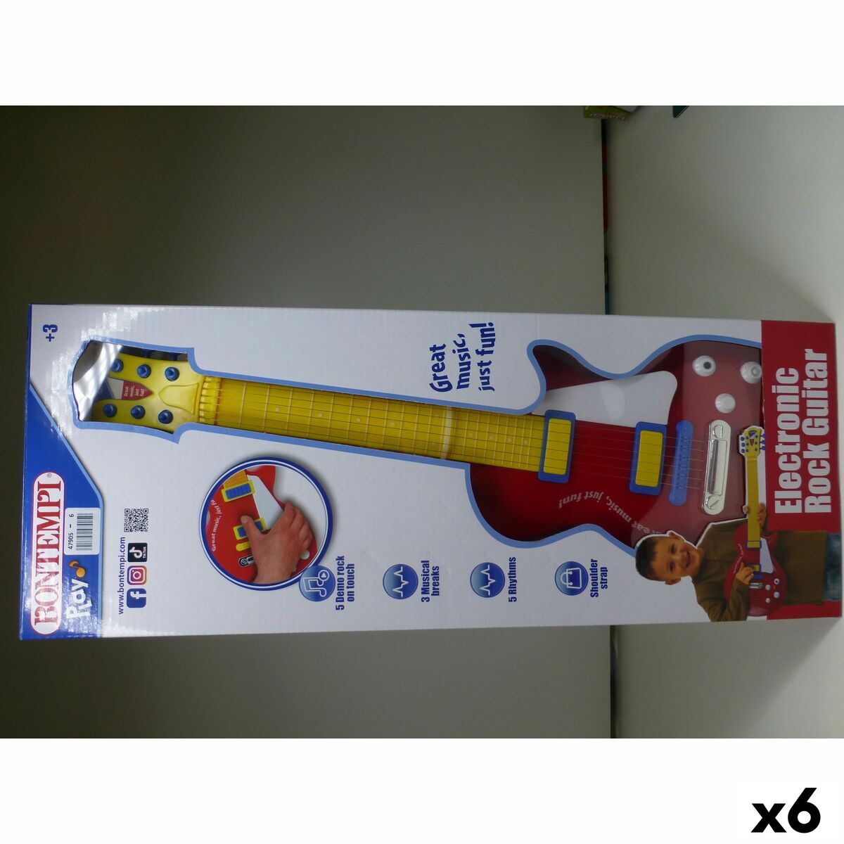 Guitarra Infantil Bontempi 20 x 56 x 4 cm (6 Unidades)