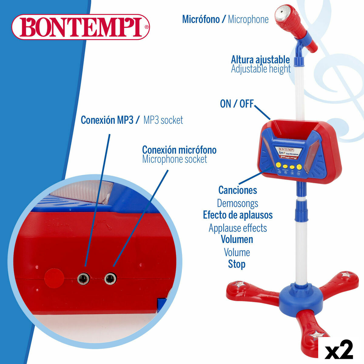 Juguete Musical Bontempi 37 x 105 x 37 cm (2 Unidades)