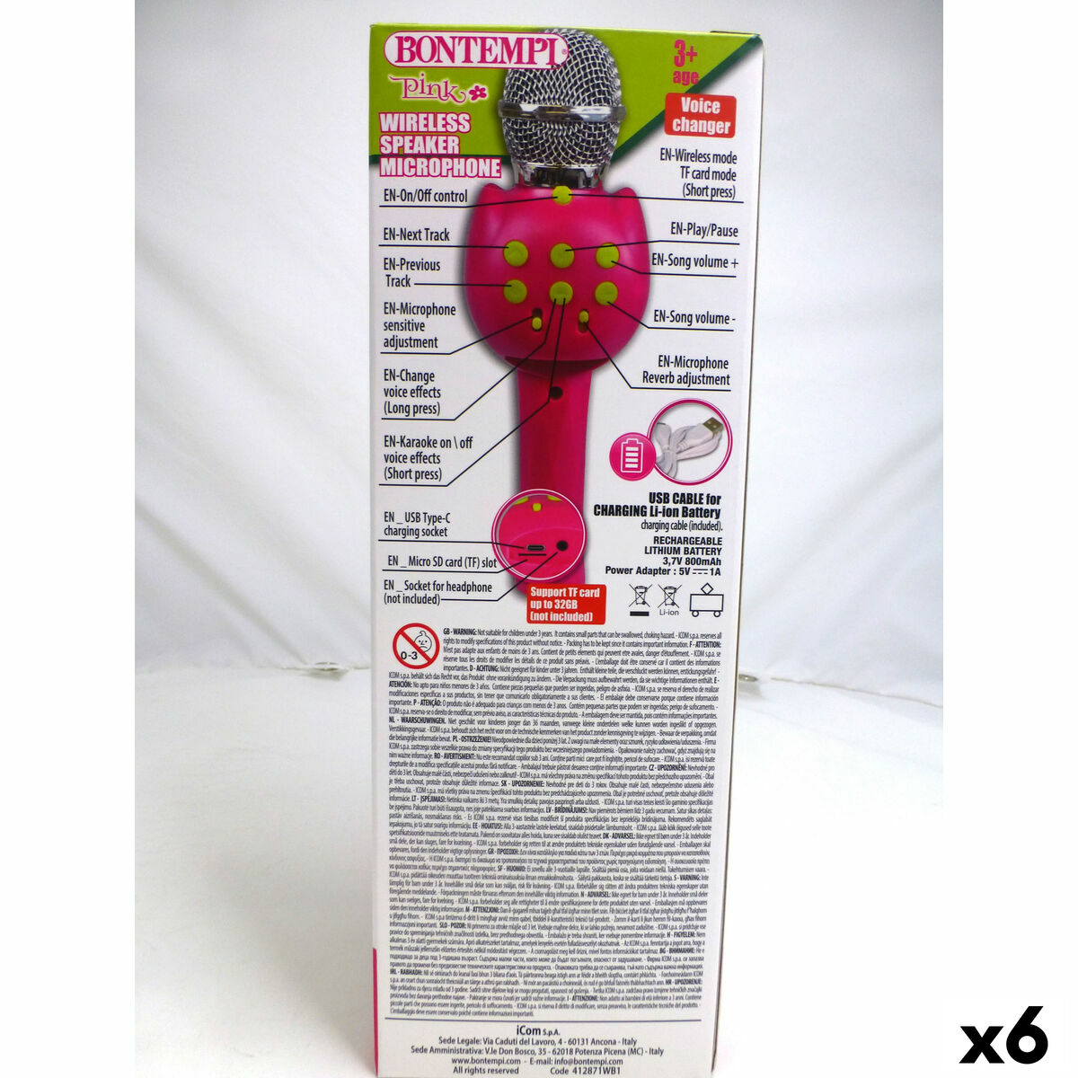 Micrófono Karaoke Bontempi 6 Unidades