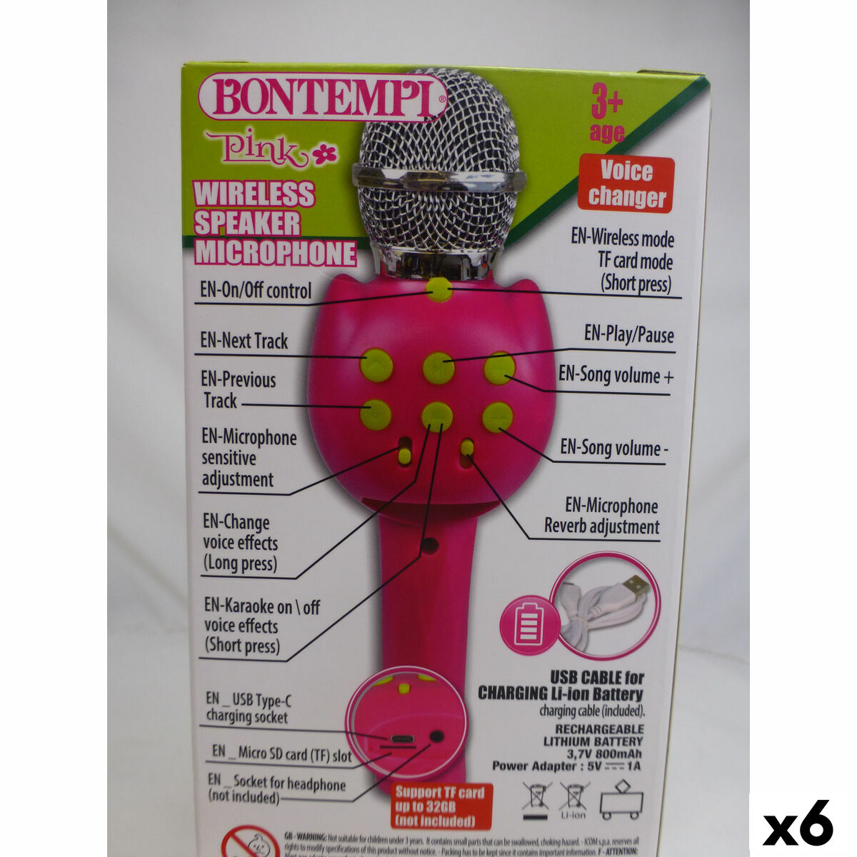 Micrófono Karaoke Bontempi 6 Unidades