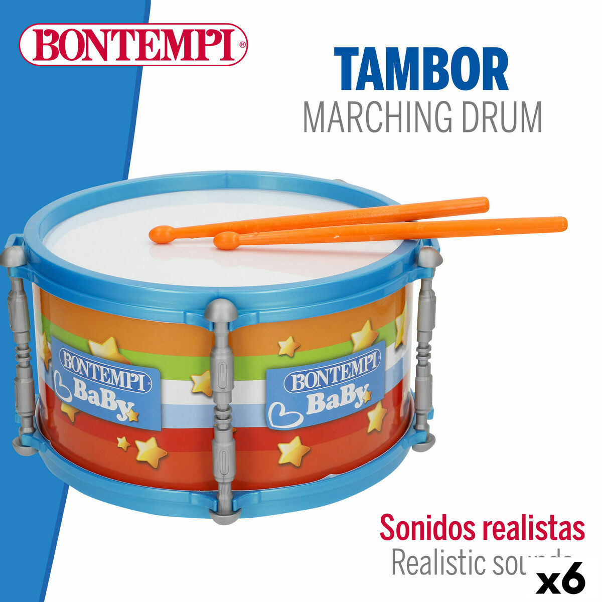 Tambor Bontempi 24 x 13 x 24 cm (6 Unidades)