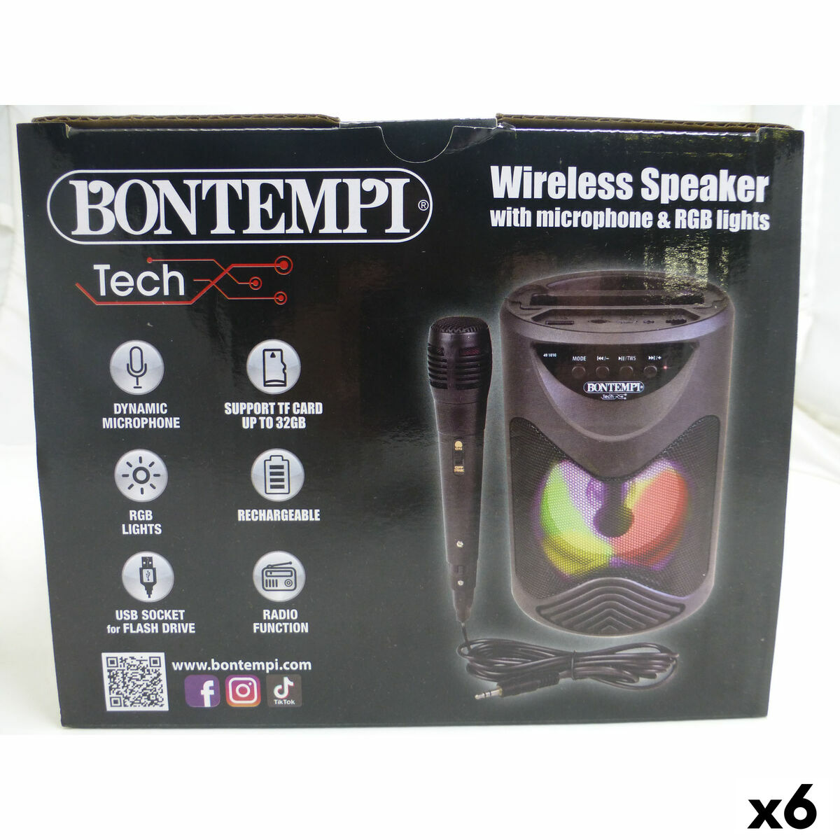 Altavoz con Micrófono Karaoke Bontempi 6 Unidades