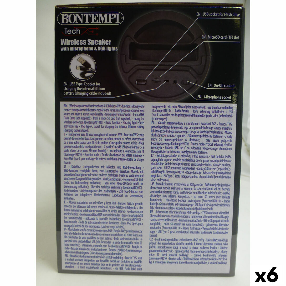 Altavoz con Micrófono Karaoke Bontempi 6 Unidades