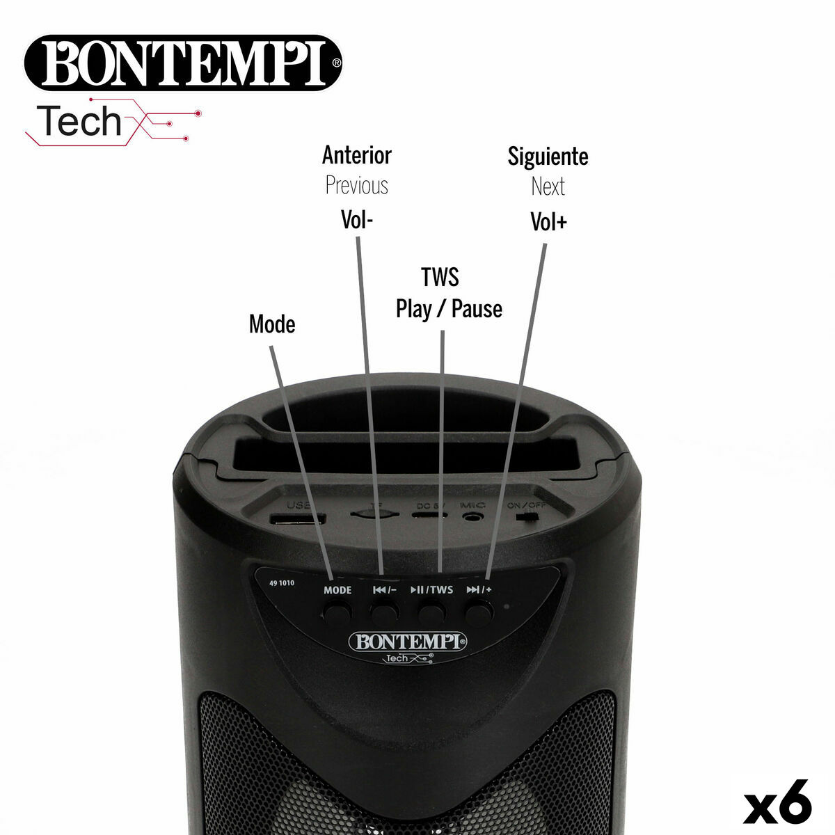 Altavoz con Micrófono Karaoke Bontempi 6 Unidades