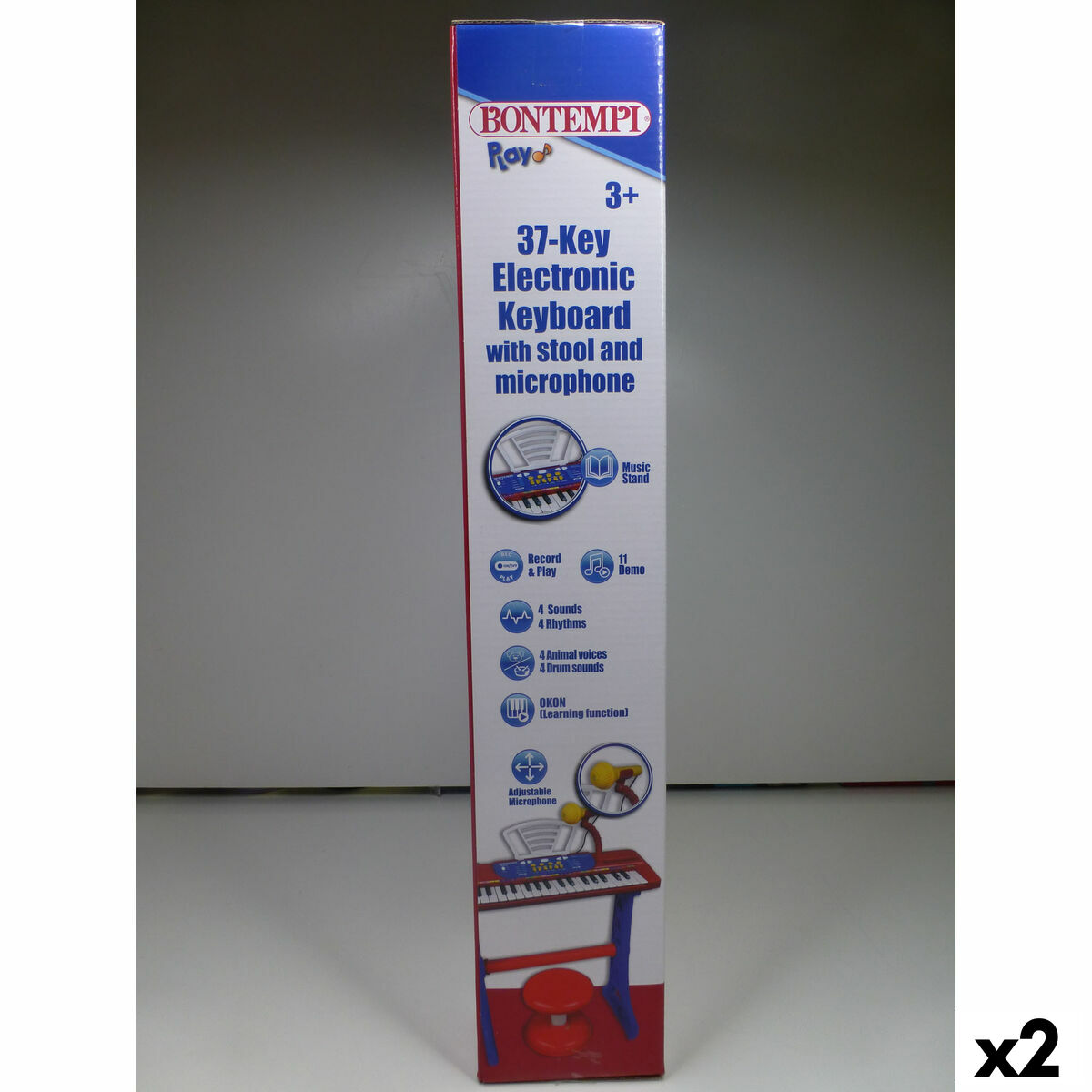 Teclado 37 Teclas Bontempi 43 x 56 x 23 cm (2 Unidades)