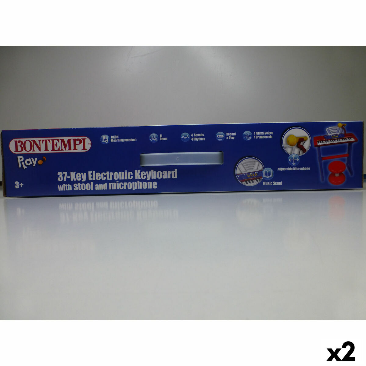 Teclado 37 Teclas Bontempi 43 x 56 x 23 cm (2 Unidades)