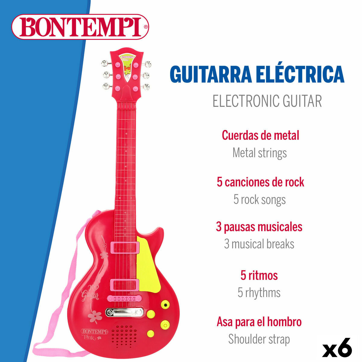 Guitarra Infantil Bontempi 20 x 56 x 4 cm (6 Unidades)
