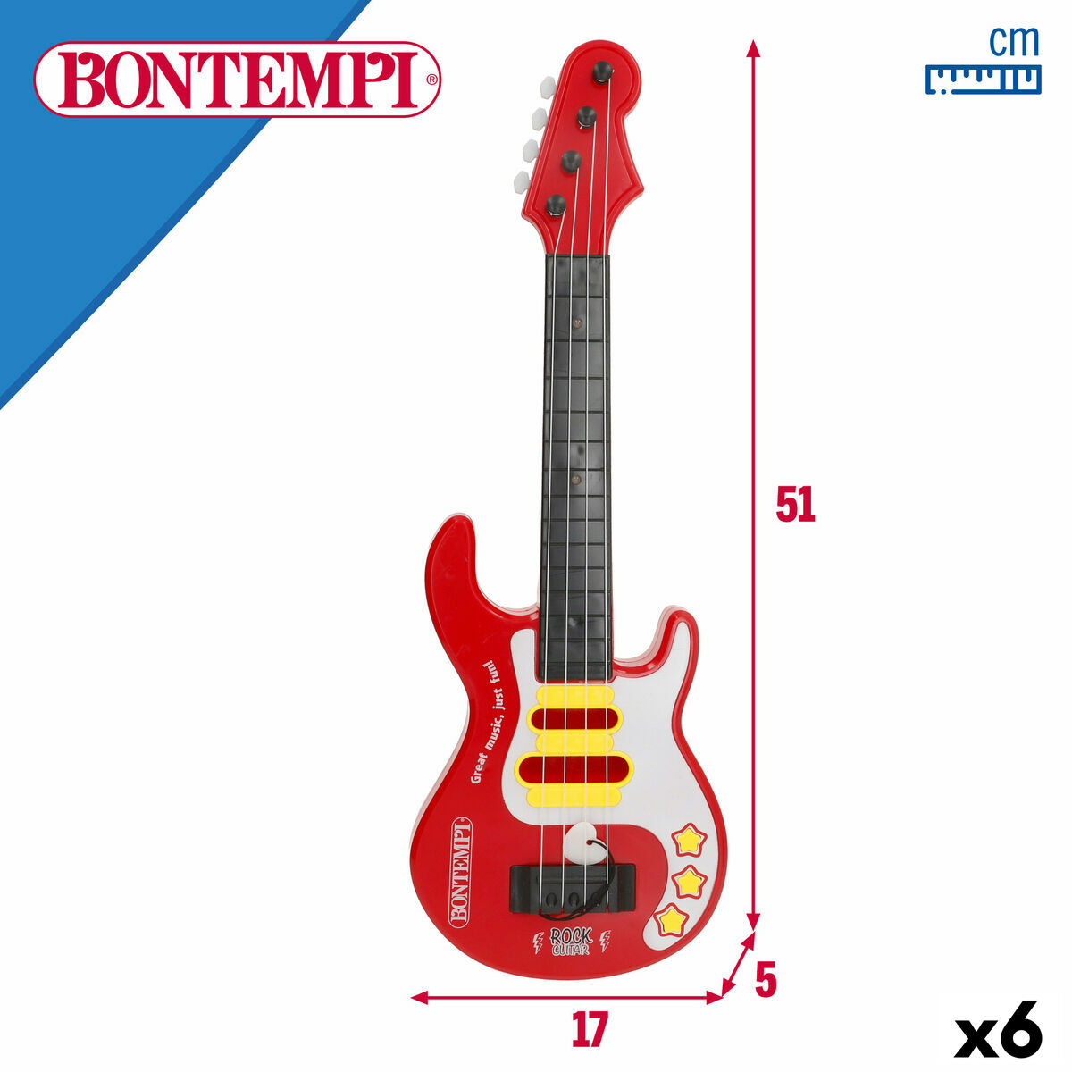 Guitarra Infantil Bontempi 17 x 51 x 5 cm (6 Unidades)