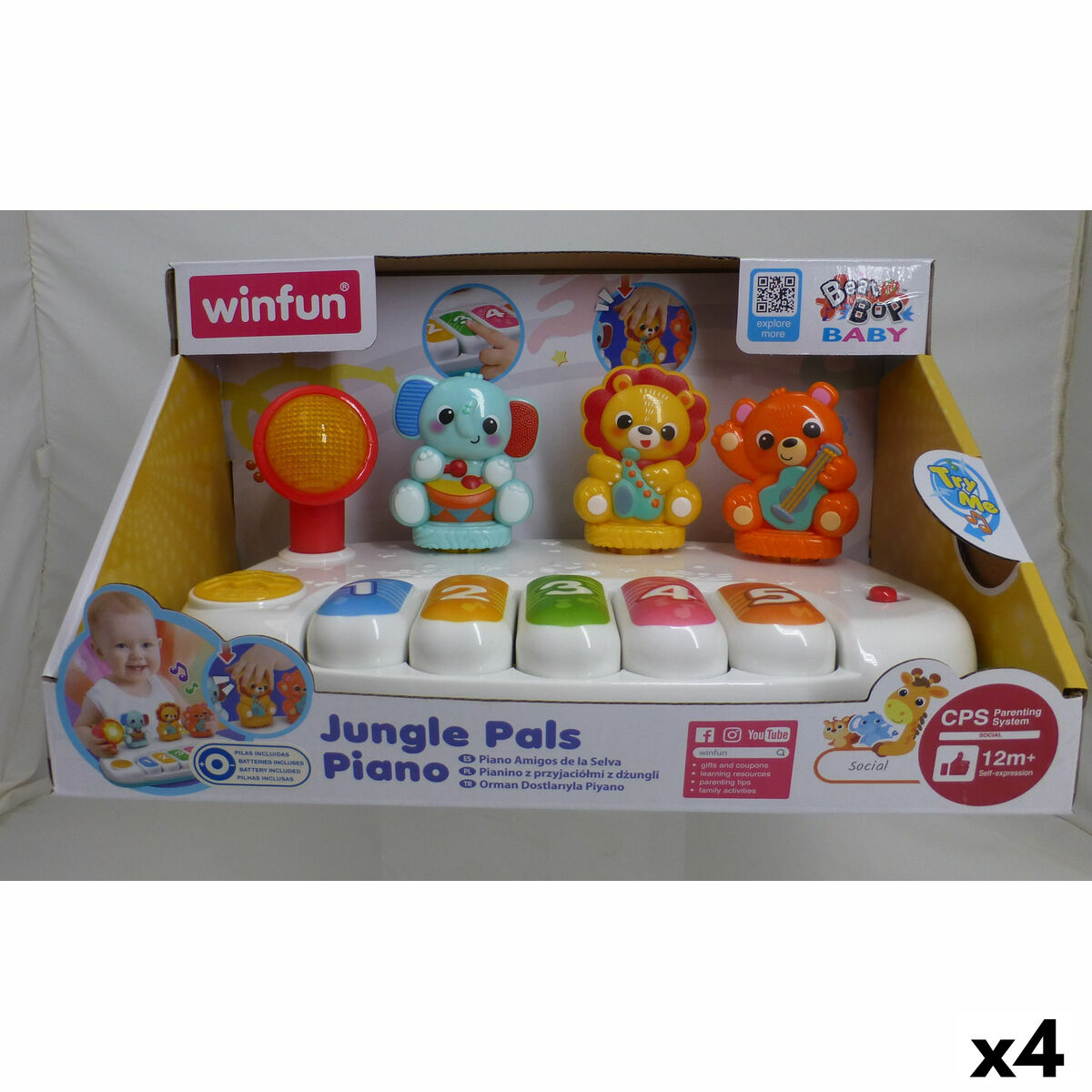 Piano de juguete Winfun 26 x 11 x 15 cm (4 Unidades)