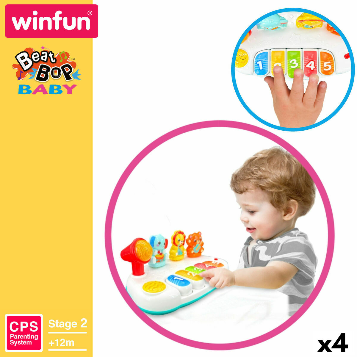 Piano de juguete Winfun 26 x 11 x 15 cm (4 Unidades)