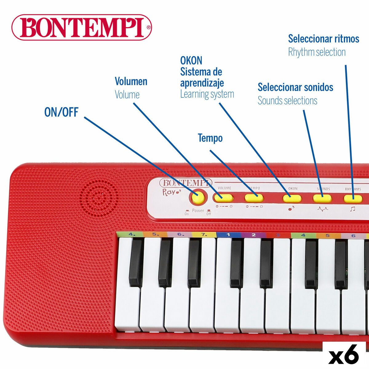 Teclado Bontempi 47 x 3,5 x 13 cm (6 Unidades)