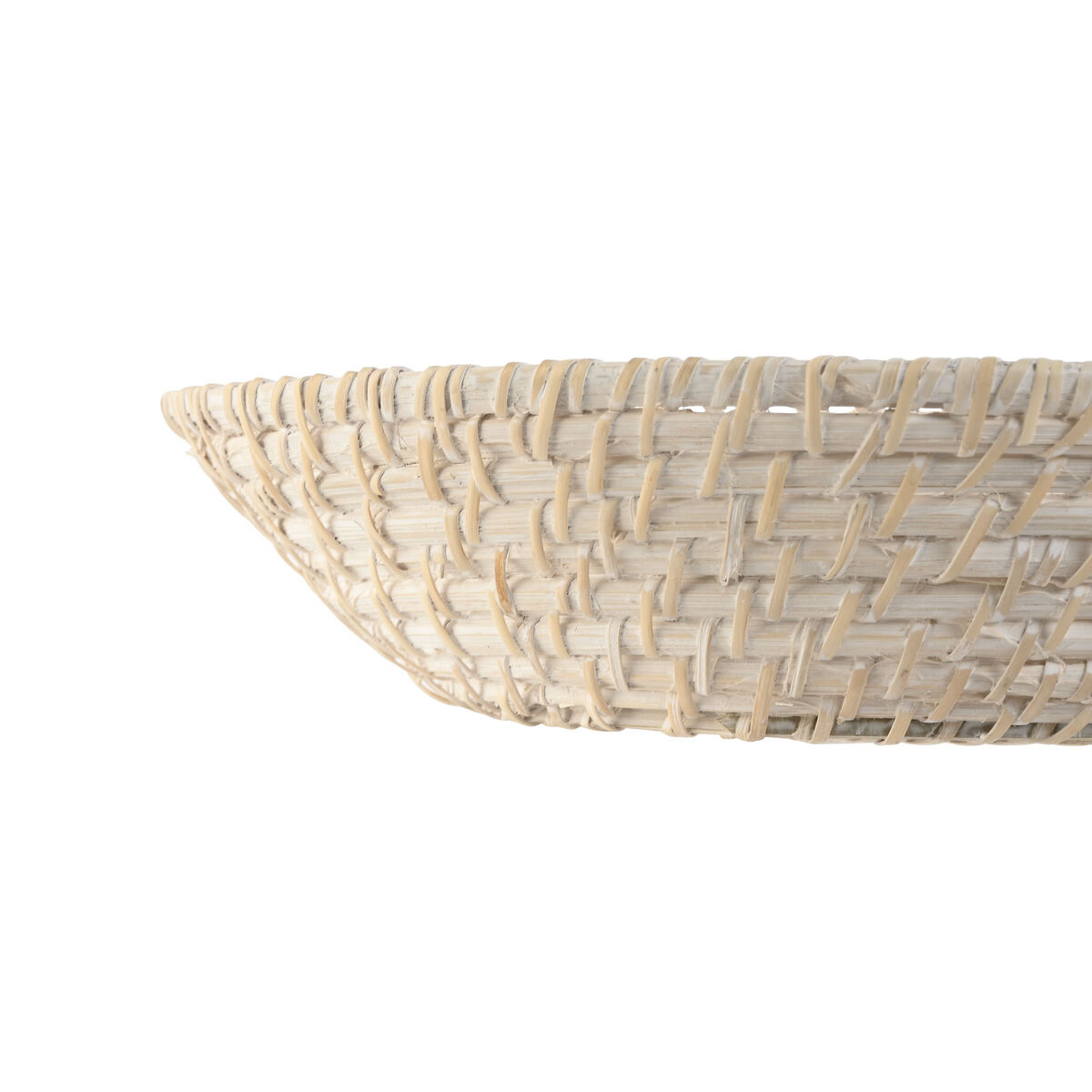 Centro de Mesa Home ESPRIT Blanco Natural Bambú Ratán 35 x 35 x 8 cm (2 Piezas)