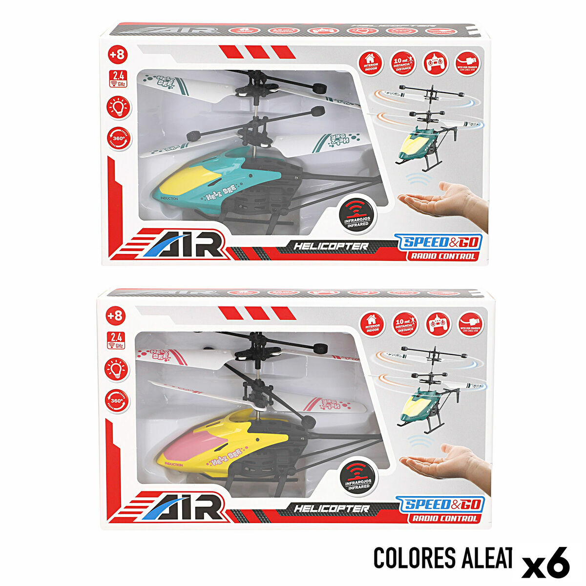 Helicóptero con Radiocontrol Colorbaby (6 Unidades)