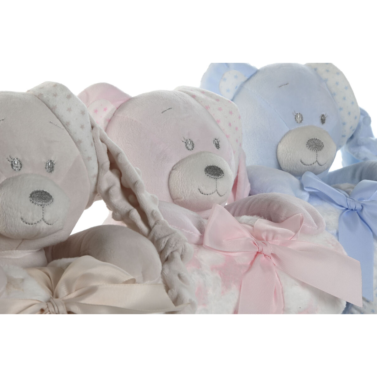 Set de Regalo para Bebé Home ESPRIT Azul Beige Rosa Poliéster (3 Unidades)