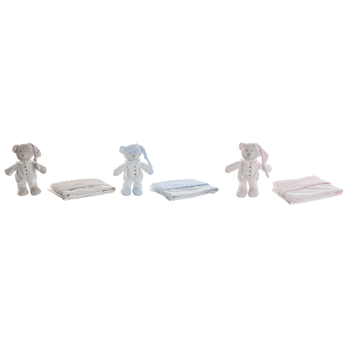 Set de Regalo para Bebé Home ESPRIT Azul Beige Rosa Poliéster (3 Unidades)