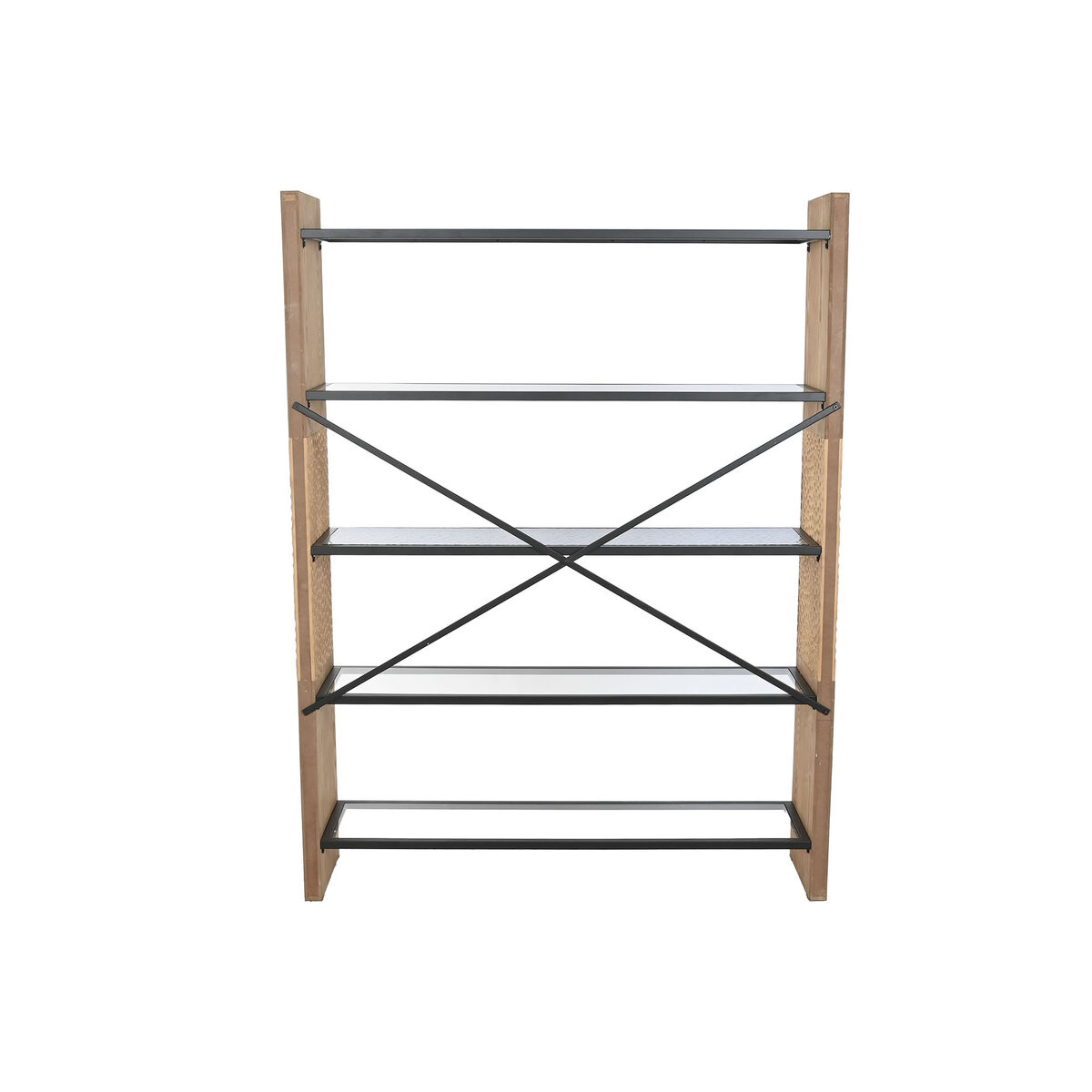 Estantería Home ESPRIT Metal Cristal Madera de abeto 120 x 31 x 158 cm