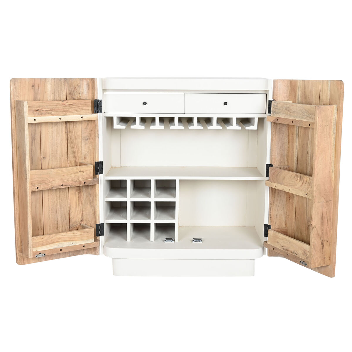 Botellero Home ESPRIT Blanco Natural 85 x 50 x 100 cm