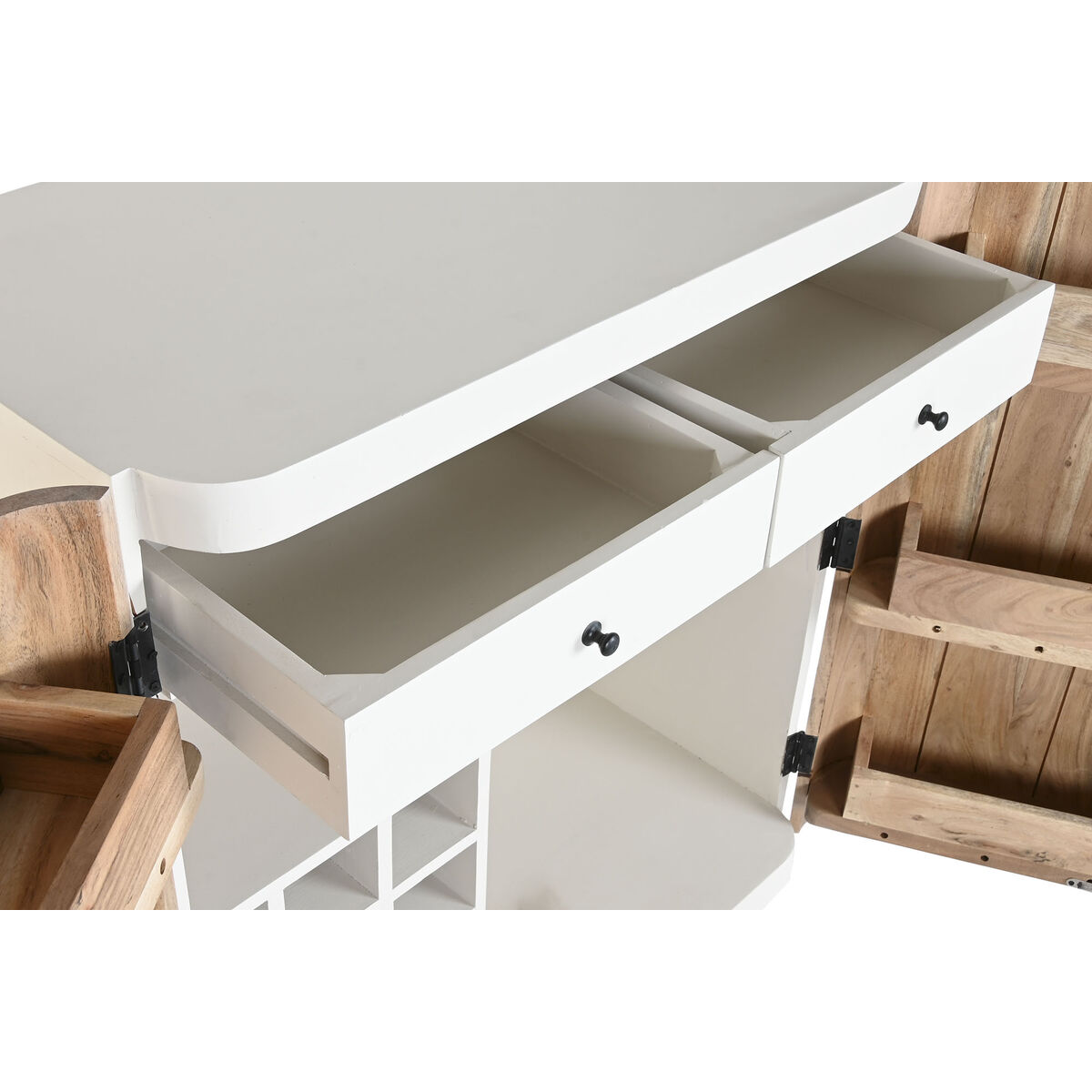 Botellero Home ESPRIT Blanco Natural 85 x 50 x 100 cm