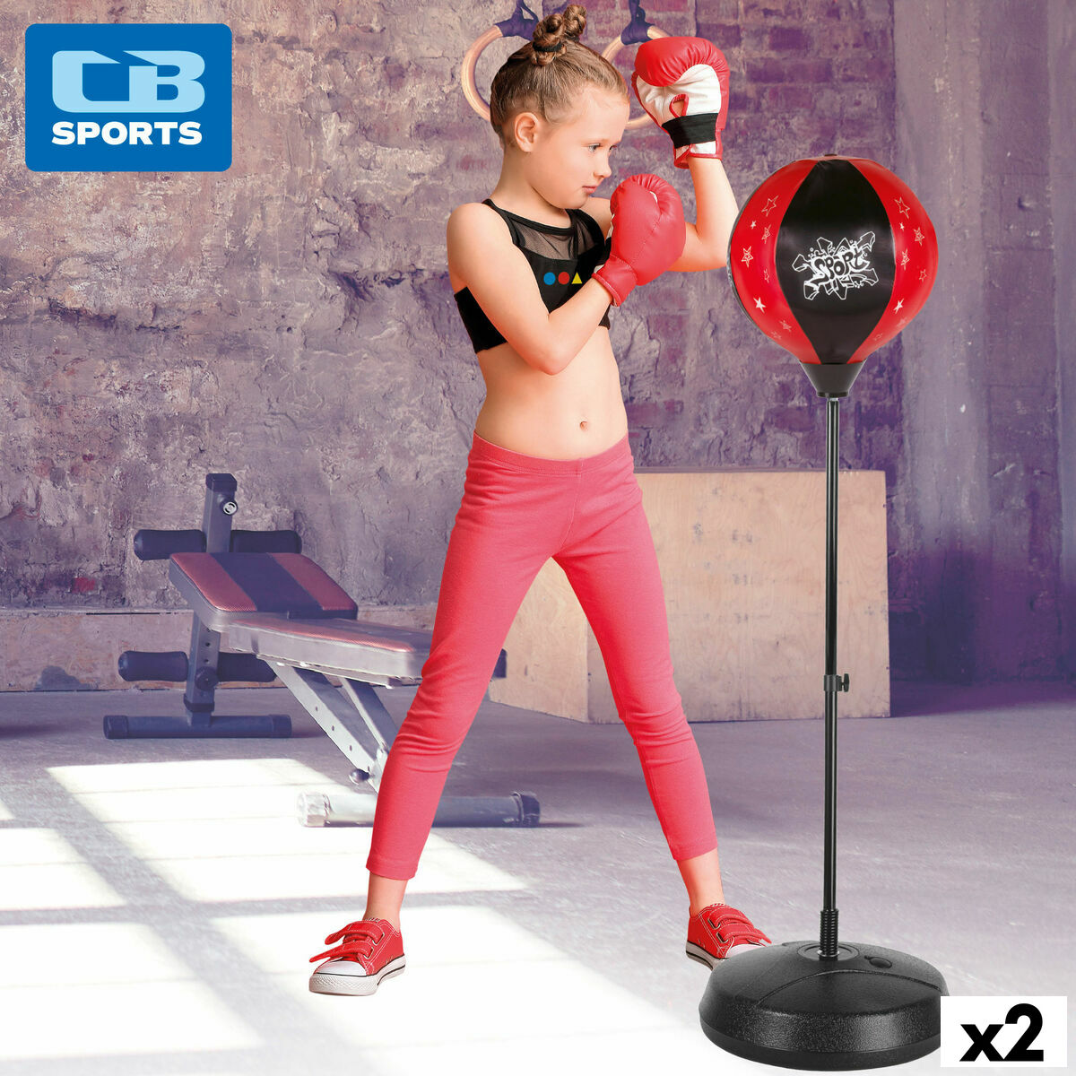 Saco de Boxeo de Pie Hinchable para Niños Colorbaby