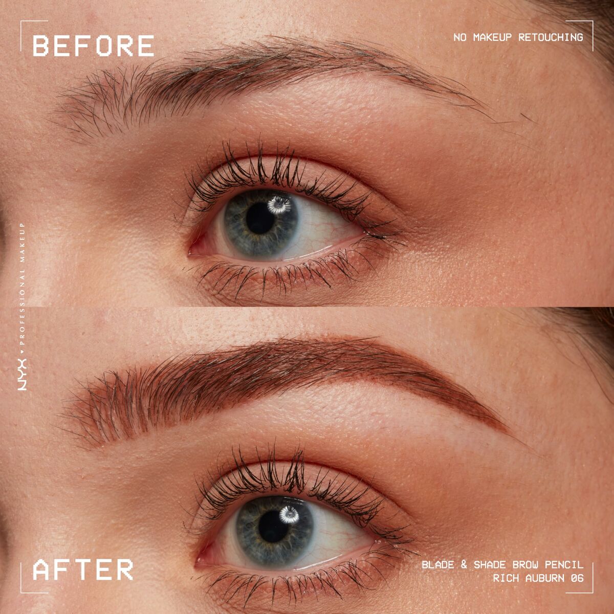 Lápiz de Cejas NYX BLADE & SHADE NANO Nº 06-Rich Auburn