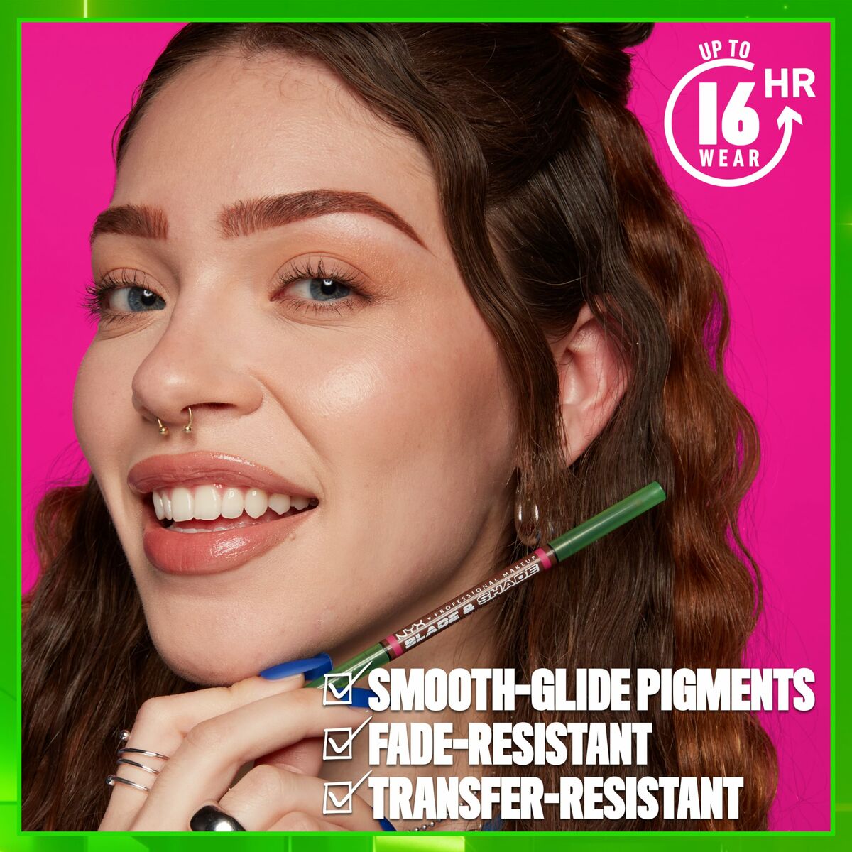 Lápiz de Cejas NYX BLADE & SHADE NANO Nº 06-Rich Auburn