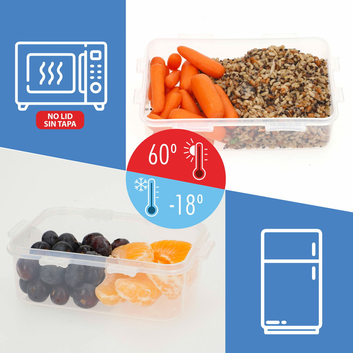 Set de Recipientes de Cocina Herméticos Apilables Max Home 29 x 12 x 20 cm 6 Unidades