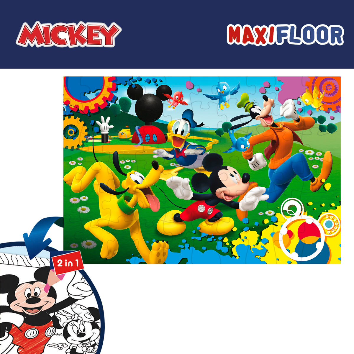 Set de 4 Puzzles Mickey Mouse 35 x 1,5 x 25 cm 48 Piezas (6 Unidades)
