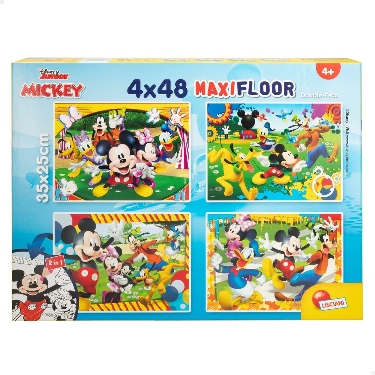 Set de 4 Puzzles Mickey Mouse 35 x 1,5 x 25 cm 48 Piezas (6 Unidades)